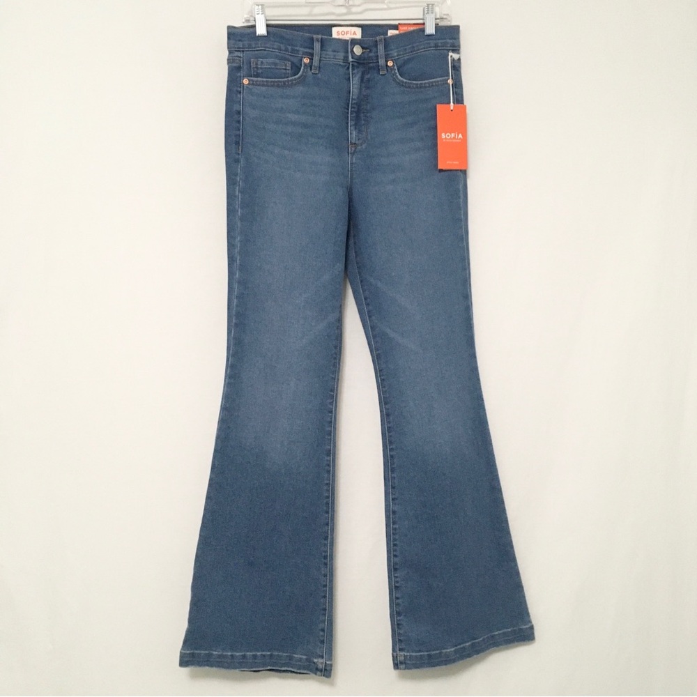Sofia Vergara‎ Melisa Flare Jeans High Rise Size 6 Medium Wash Stretch Denim NWT